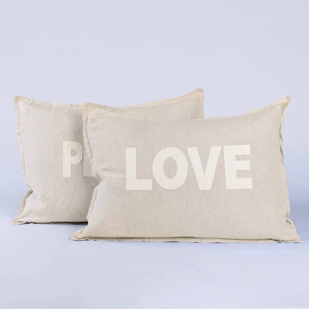 Peace and Love pillow sham set from Jilly Box